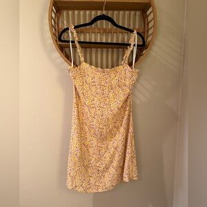 & Other Stories Yellow and Brown Floral Sleeveless Dress